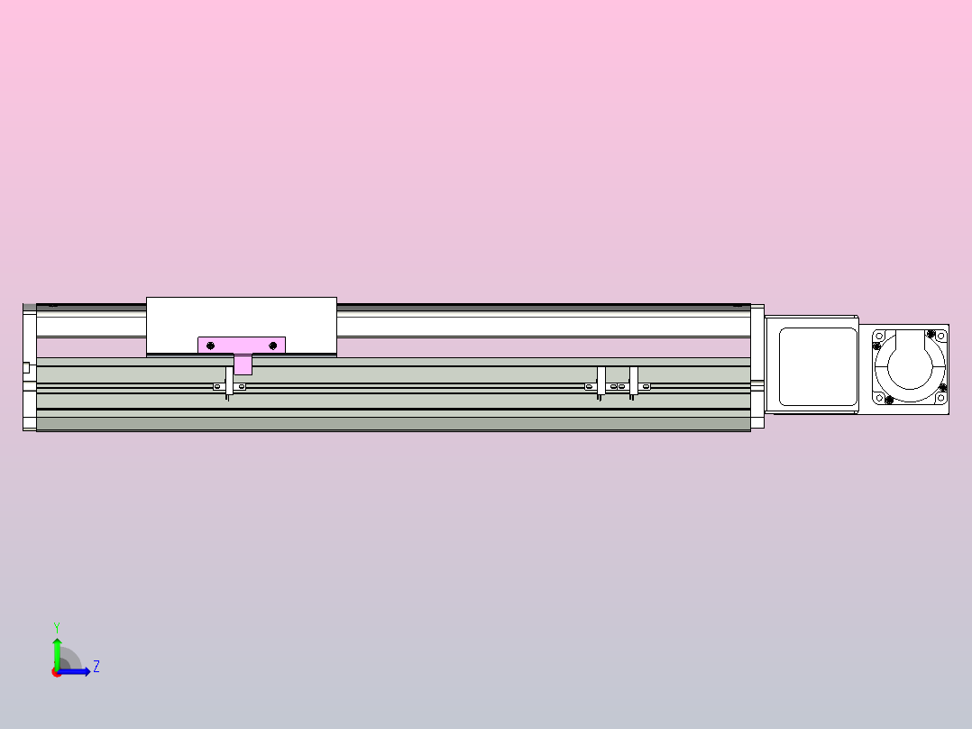 ATB17-R-300-400W伺服电机ATB17 皮带驱动直线滑台模组左视图
