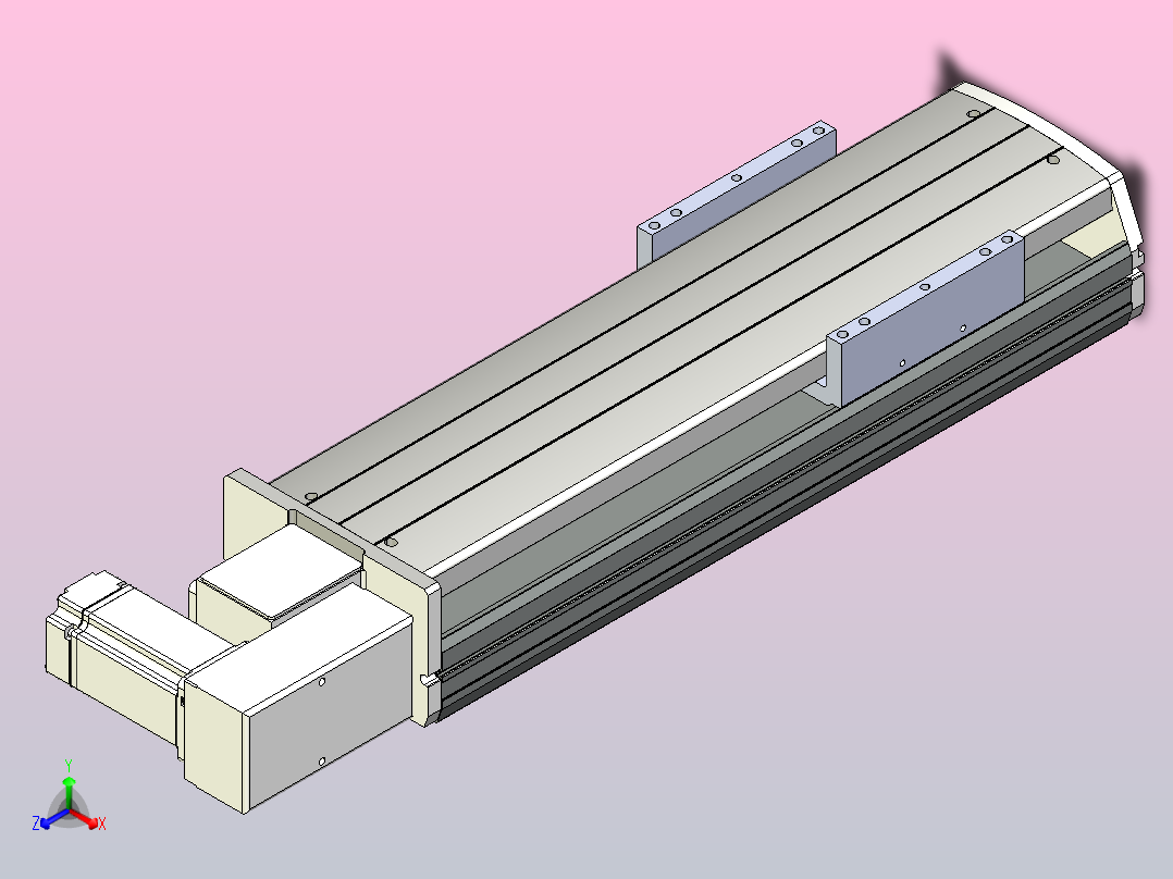 ATB17-R-300-400W伺服电机ATB17 皮带驱动直线滑台模组正等轴测图