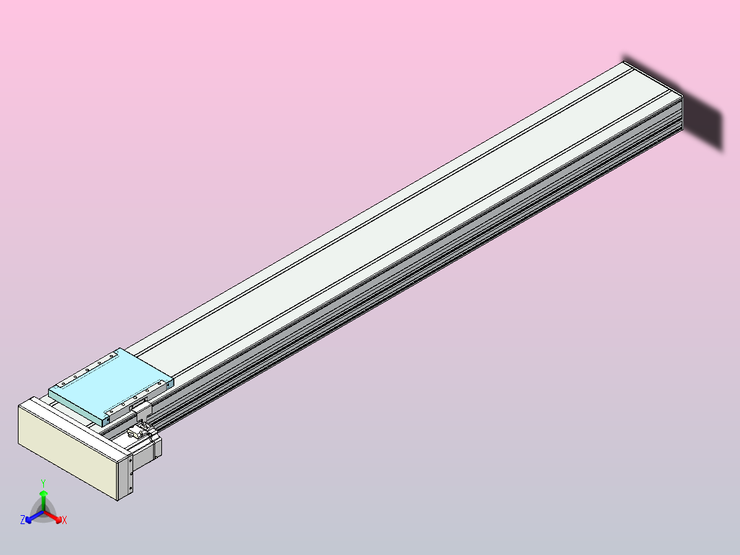 滚珠丝杠直线轴带导轨全封闭TPA-HCR-202D-2510C-L1650-MR-Y-P75-N3主视图