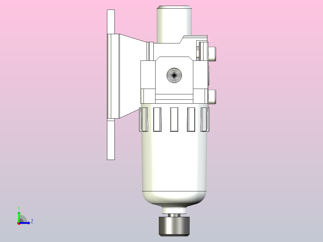 SMC气路元件左视图
