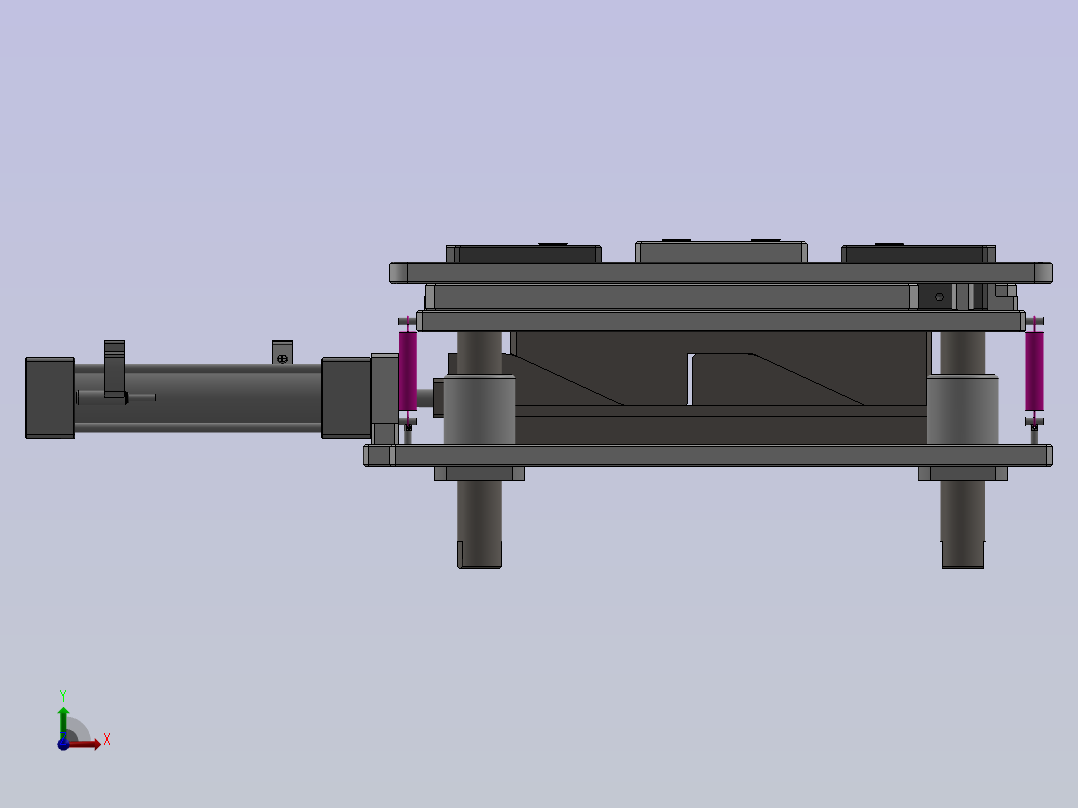 基于楔块原理的顶升机构前视图