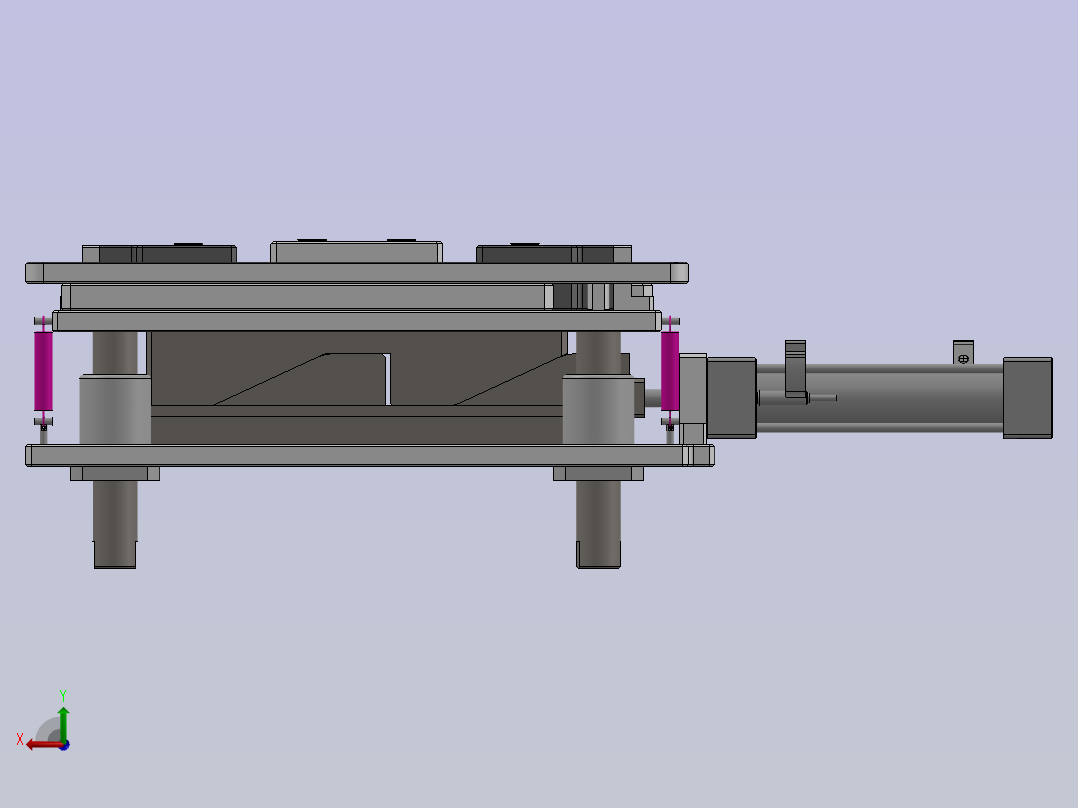 基于楔块原理的顶升机构后视图