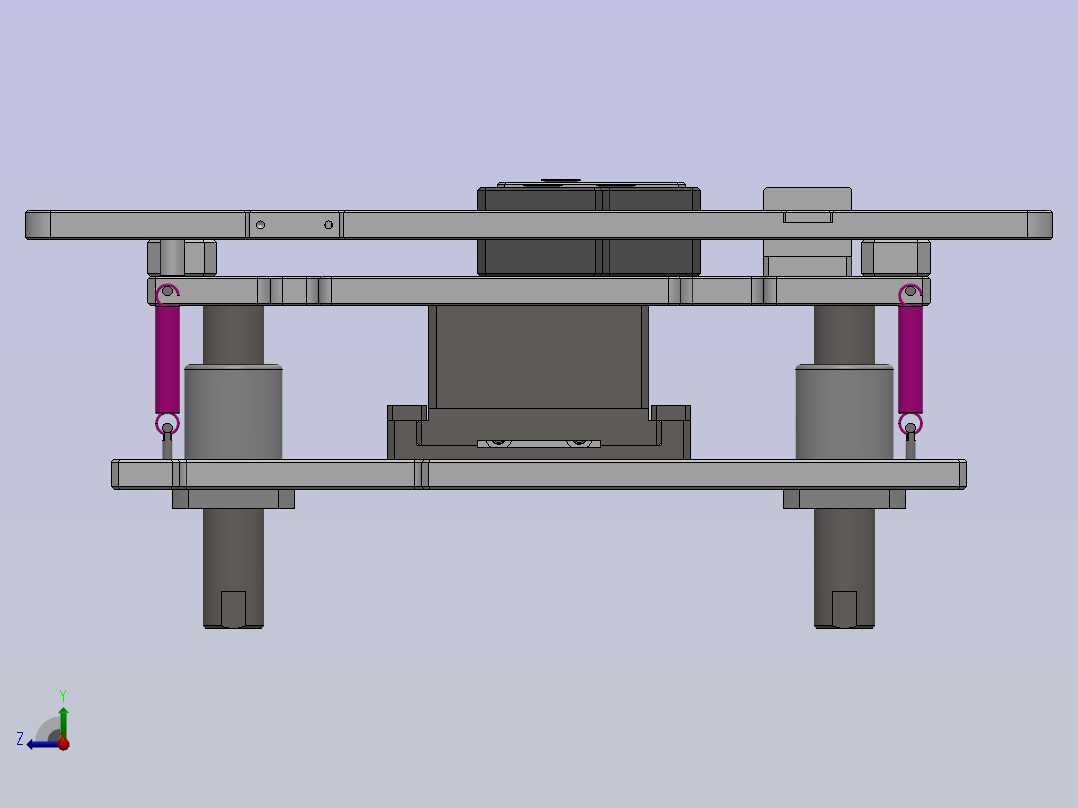基于楔块原理的顶升机构右视图