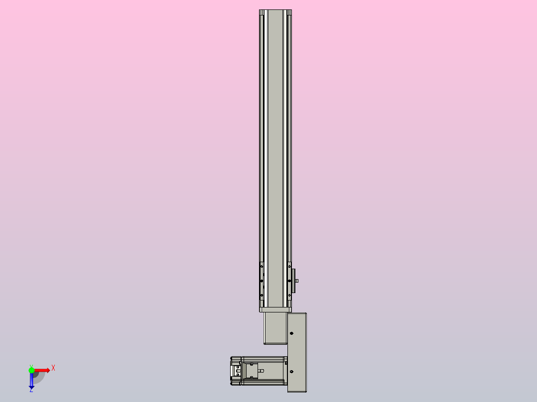 皮带直线轴半封闭可选导轨TPA-HNB-65S-90-L450-MR-C-P10-N3俯视图