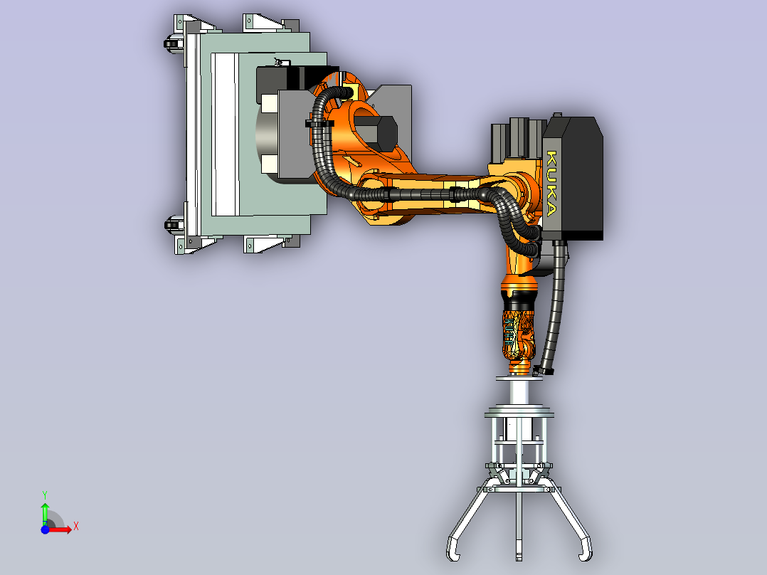 机器人三爪抓具设计前视图