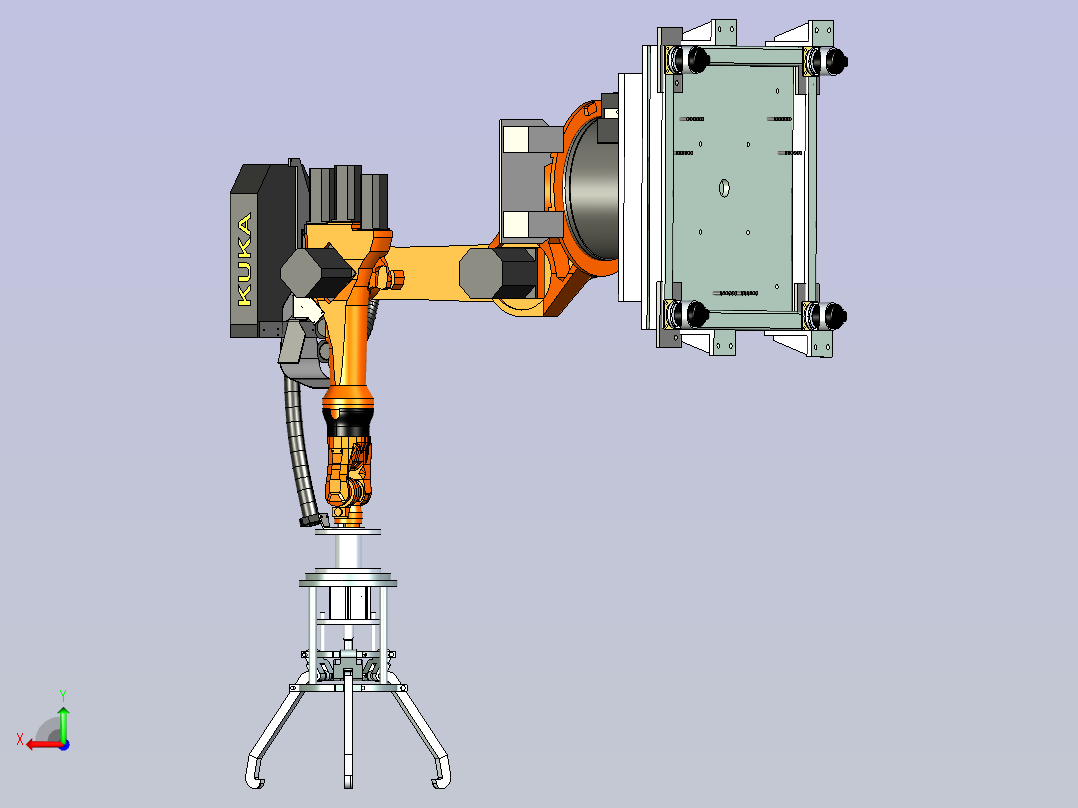 机器人三爪抓具设计后视图