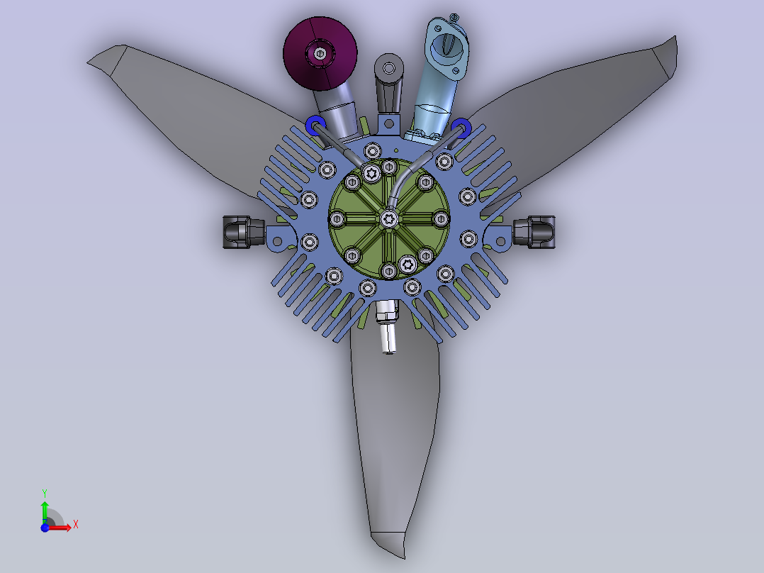 飞机汪克尔发动机 stp前视图