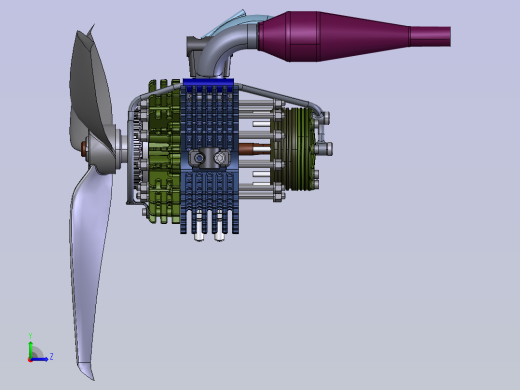 飞机汪克尔发动机 stp左视缩略图