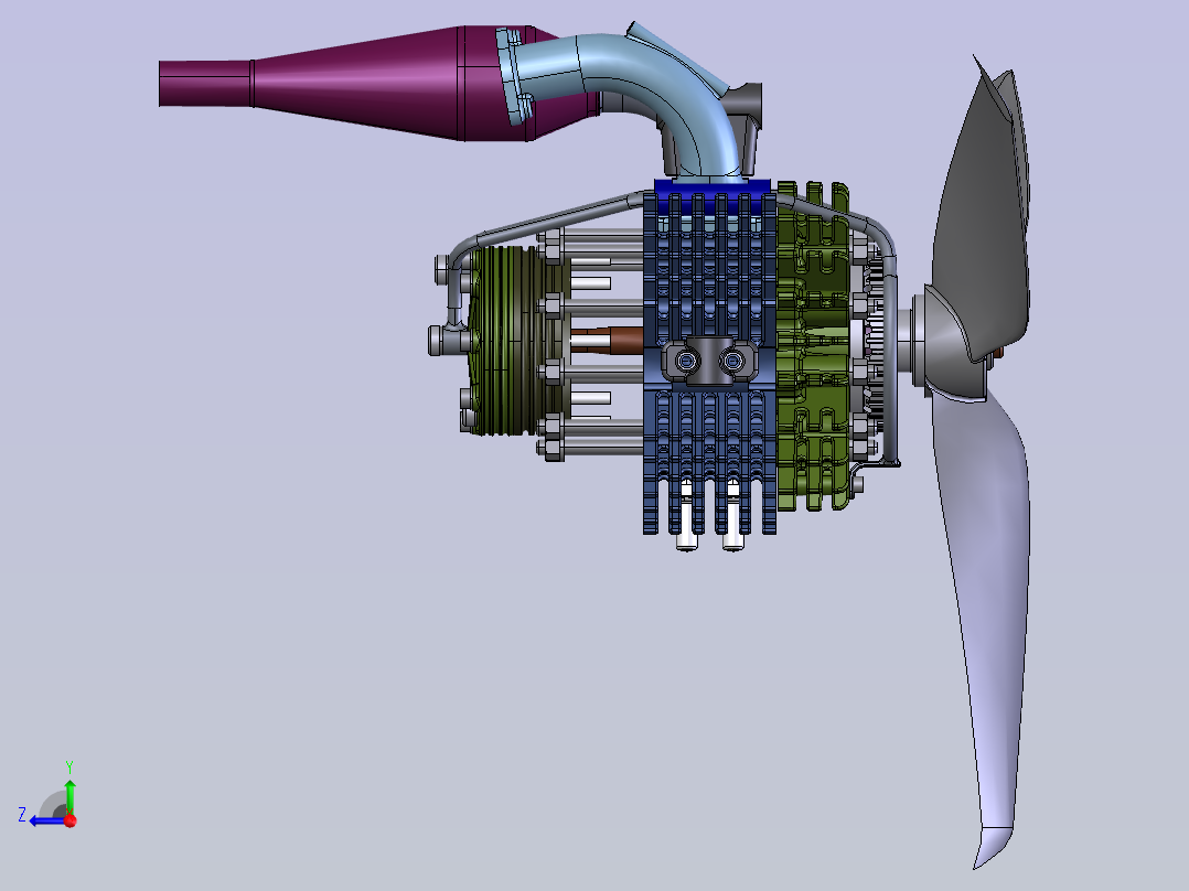 飞机汪克尔发动机 stp右视图