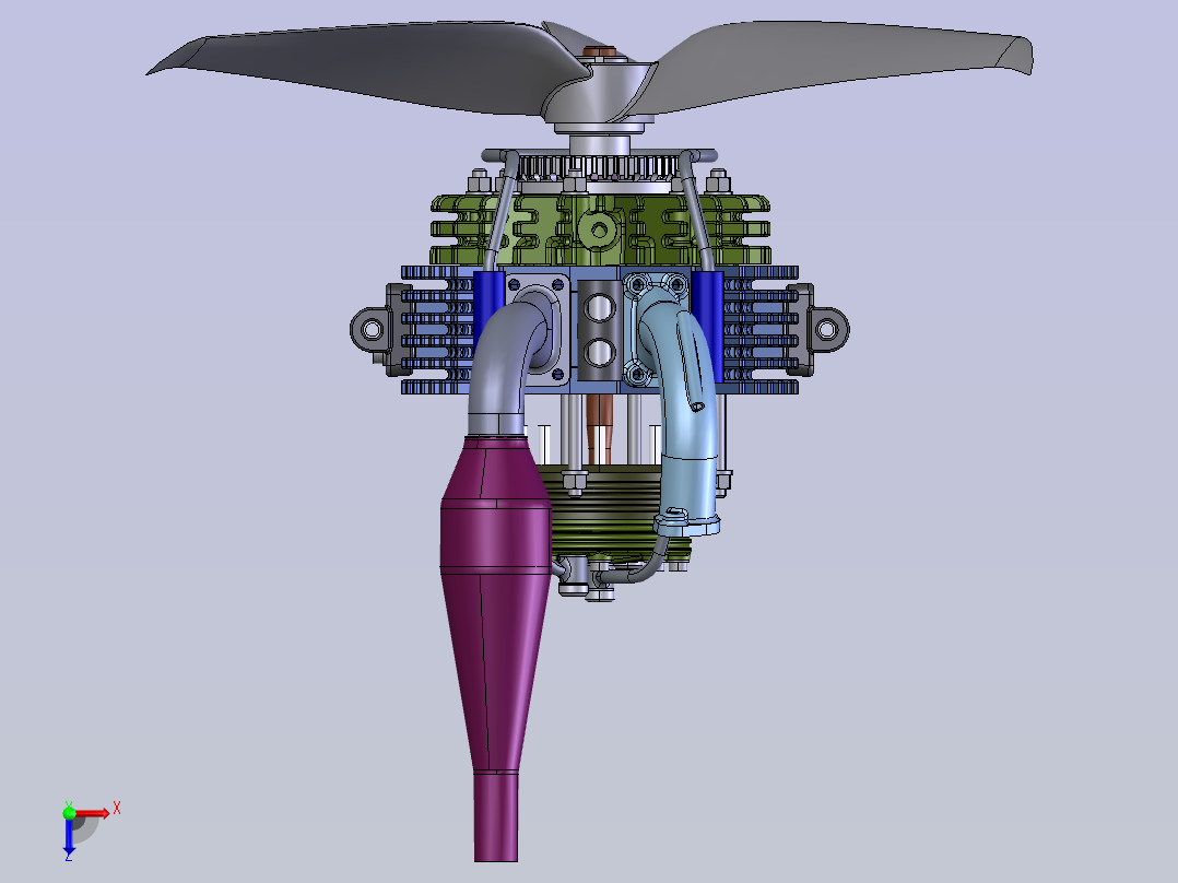 飞机汪克尔发动机 stp俯视图