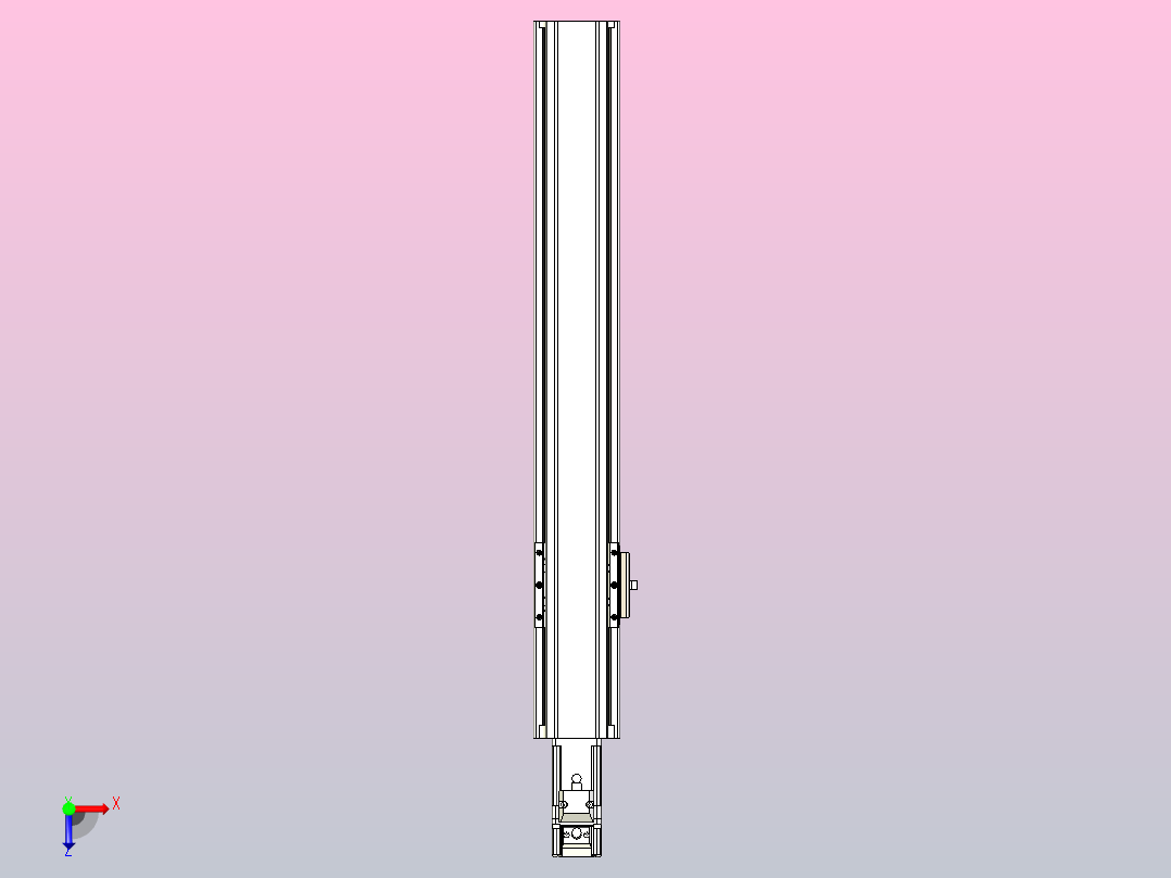 日规模组半封闭丝杆TPA-HNR-65S-1610C-L350-M-Y-P20-N3俯视图