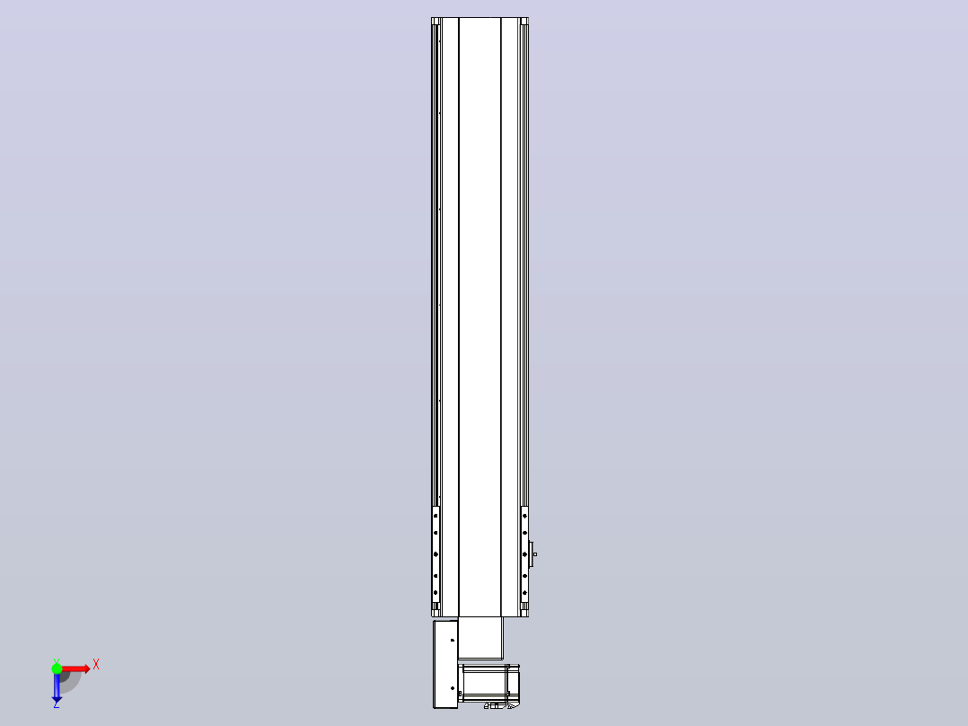 皮带直线轴半封闭可选导轨TPA-HNB-202D-140-L900-ML-Y-P75-N3俯视图