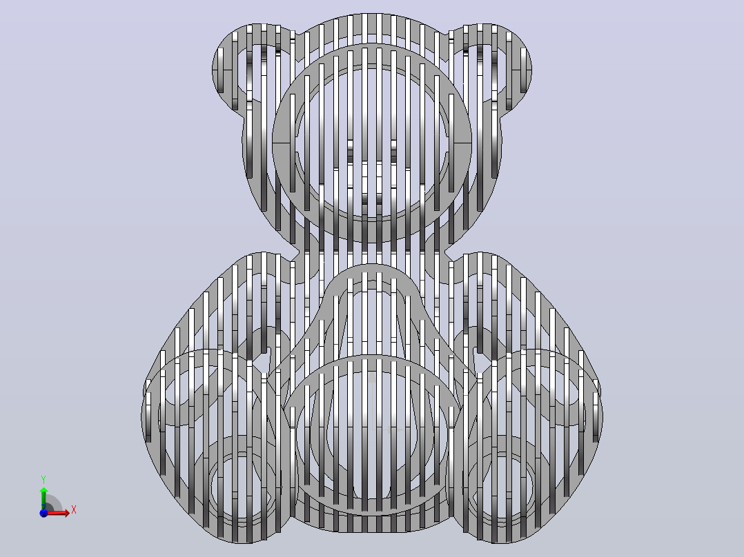 泰迪熊3D拼图前视图