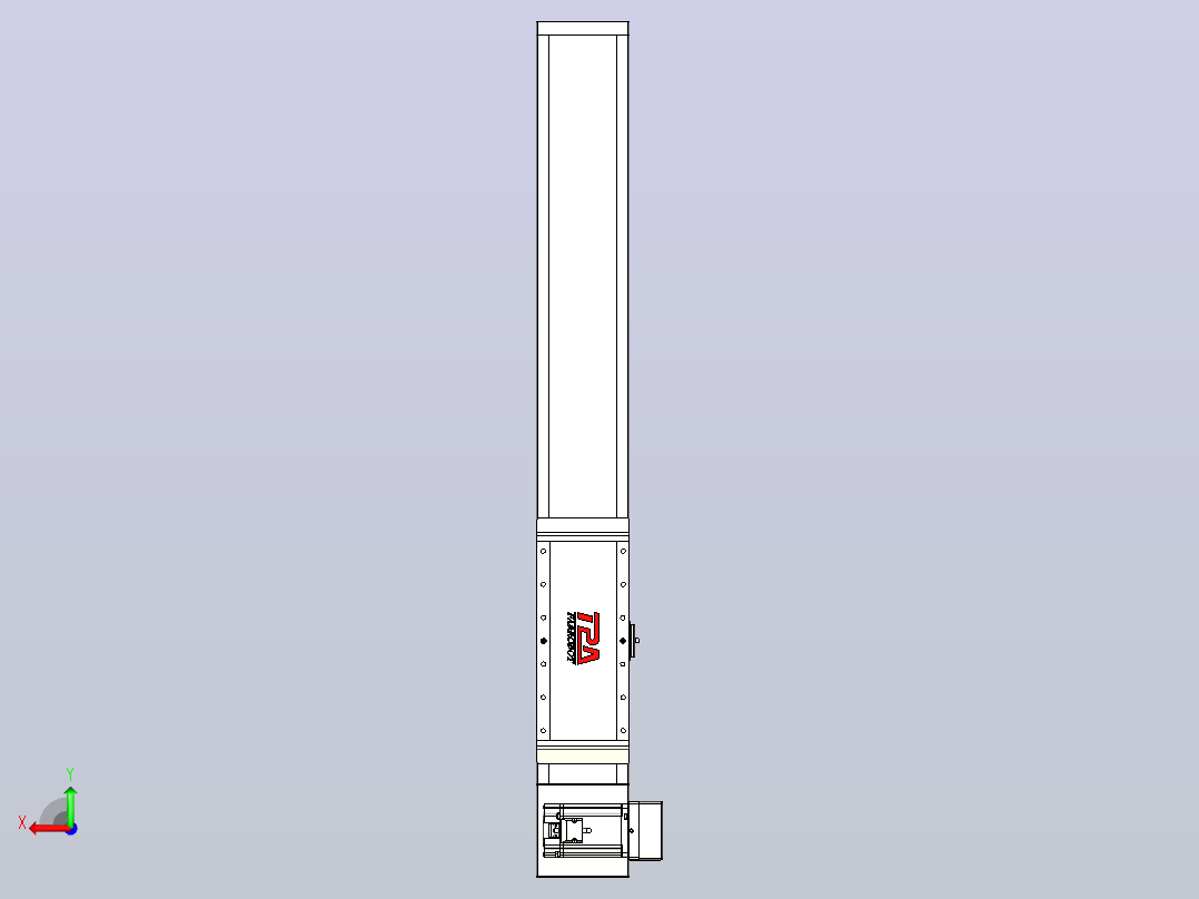 伺服电机集成皮带传动直线执行器TPA-OCB-140-256-L550-RU-P75-N3后视图