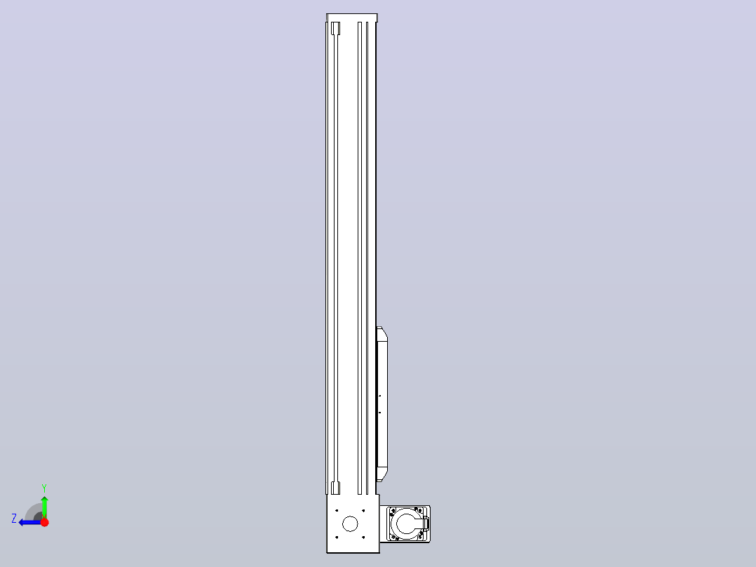 伺服电机集成皮带传动直线执行器TPA-OCB-140-256-L550-RU-P75-N3右视图