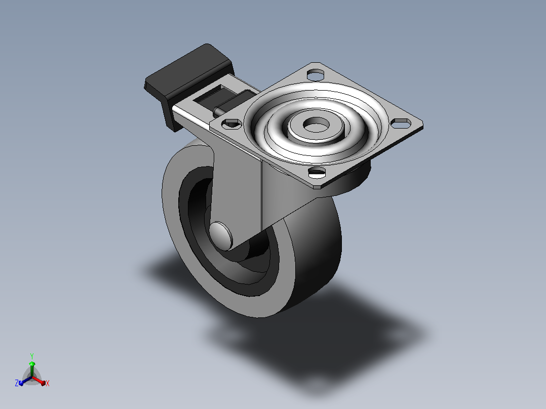 Wheel-4107655411GS-Swede-Wheel脚轮正等轴测图
