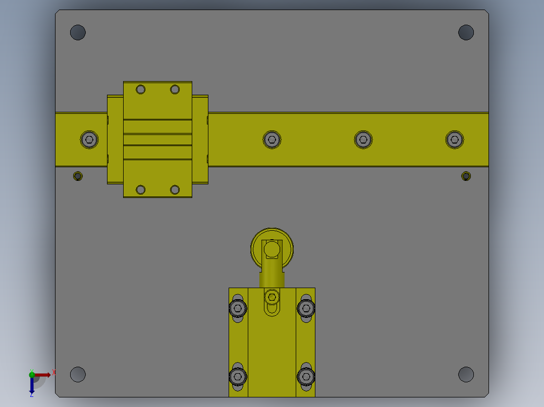 简易滑动位置分度机构俯视图