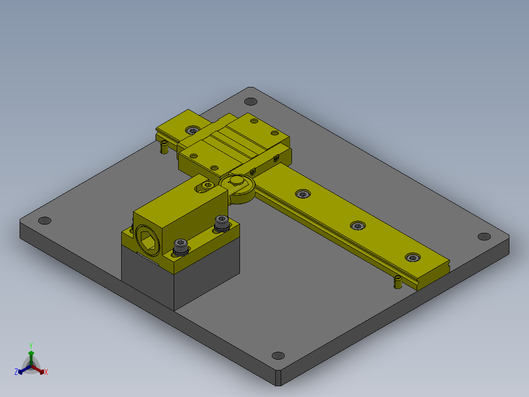 简易滑动位置分度机构正等轴测图