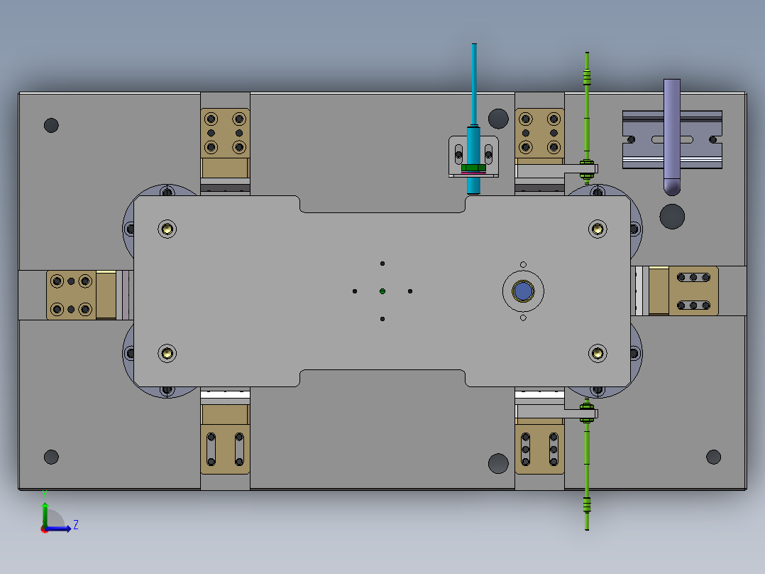 供料顶升仓夹sw18可编辑左视图