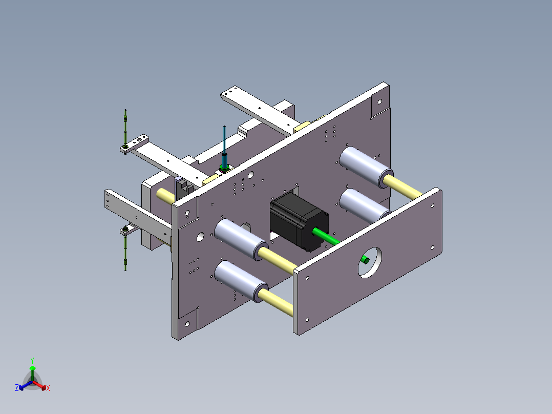 供料顶升仓夹sw18可编辑正等轴测图