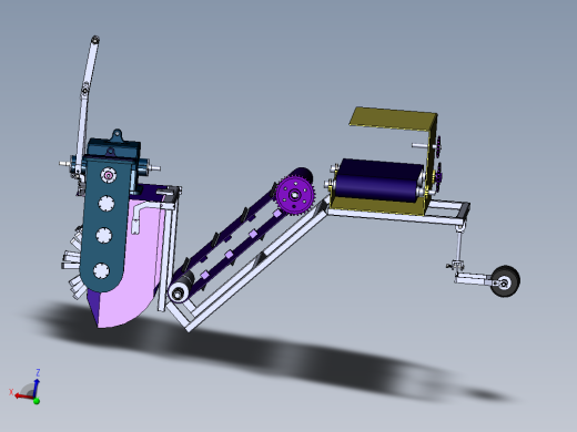 葡萄埋藤机含工程图仿真说明书sw12可编辑
