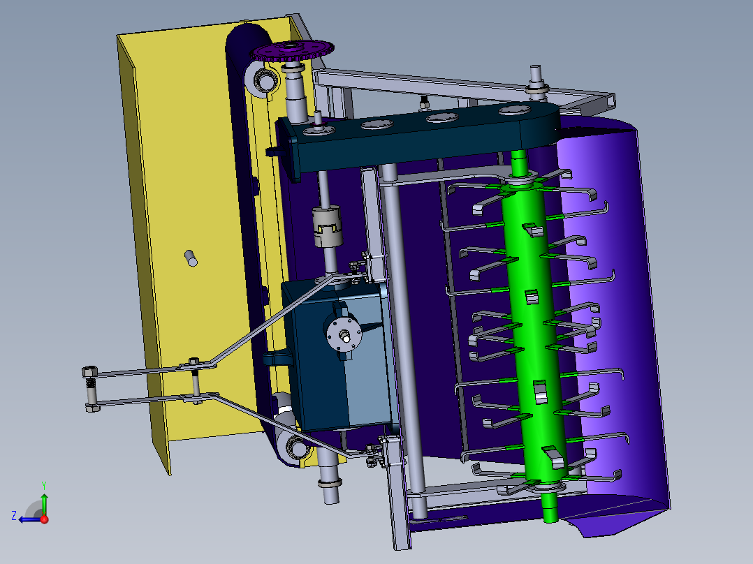 葡萄埋藤机含工程图仿真说明书sw12可编辑右视图