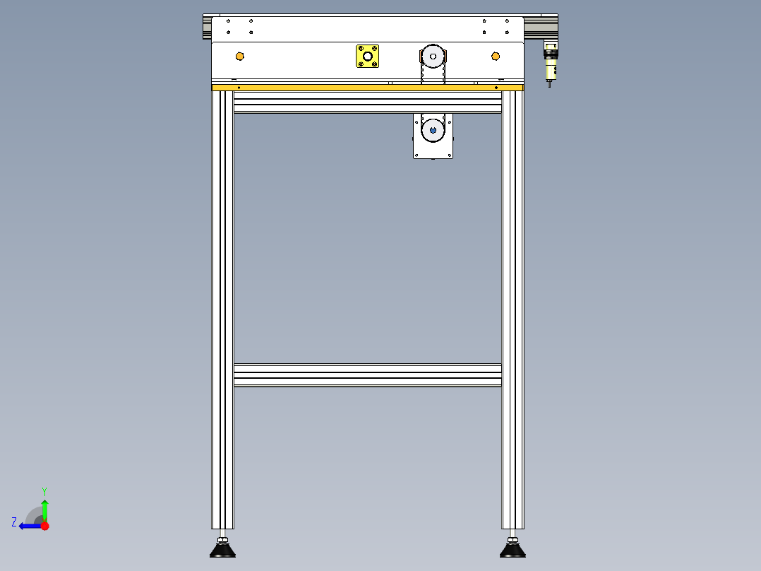 小型皮带输送设备右视图