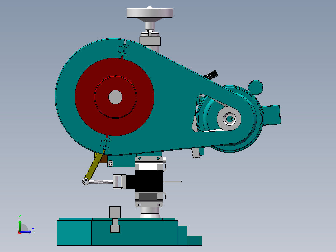 小金龟冲床3D图纸后视图