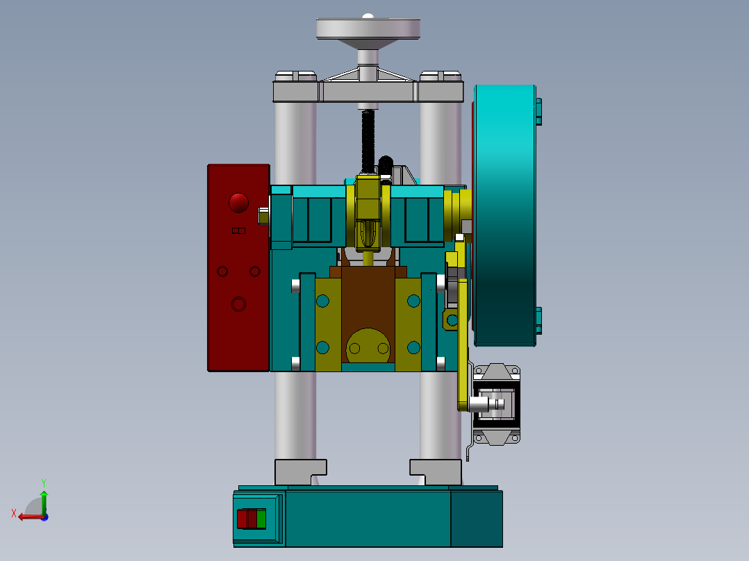 小金龟冲床3D图纸右视图