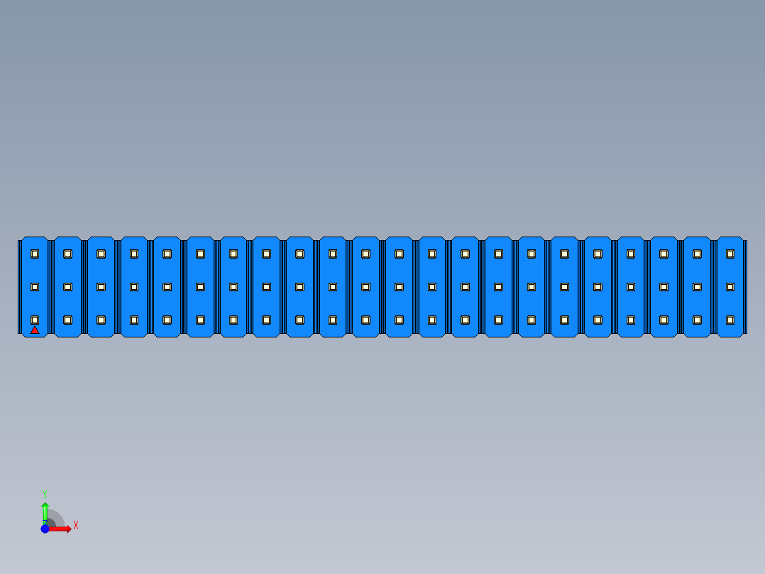 彩色公头100mil（2.54mm）系列-DS1021_blue_3x22p_100mil_Type1_rev1.0前视图