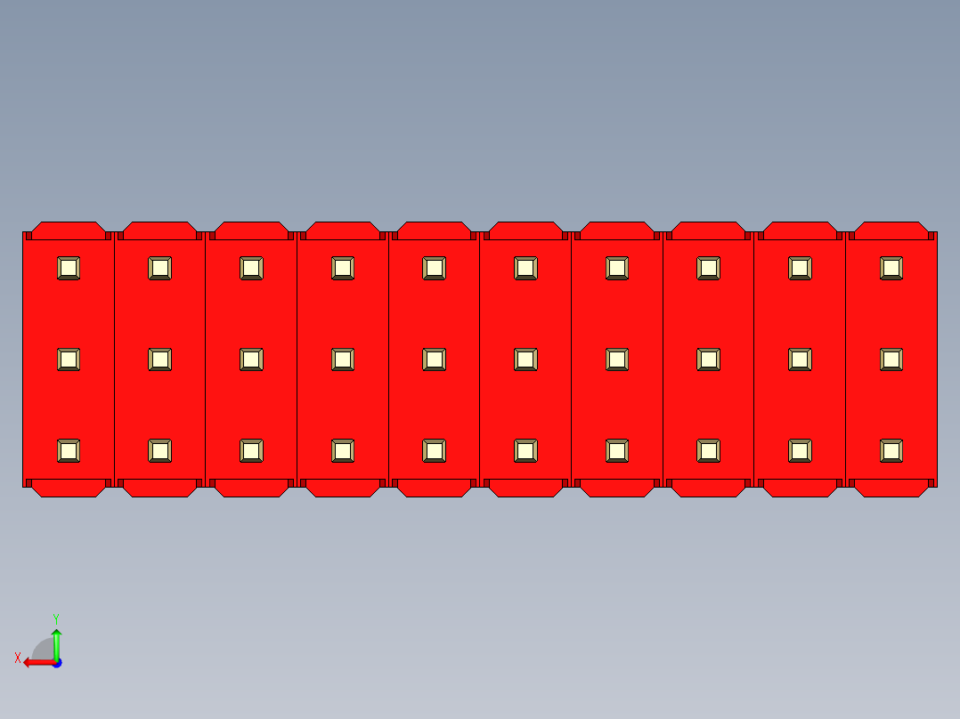 彩色公头100mil（2.54mm）系列-DS1021_red_3x10p_100mil_Type5_rev1.0后视图