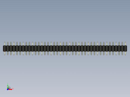 彩色公排针 100mil 2.54mm 系列-DS1022_black_80p_100mil_TypeSMT_rev1.0前视缩略图