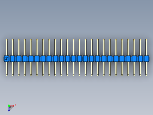 彩色公排针 100mil 2.54mm 系列-DS1022_blue_3x24p_100mil_TypeD_rev1.0俯视缩略图