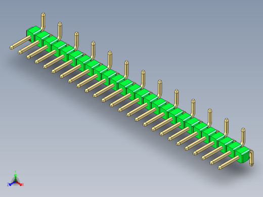彩色公排针 100mil 2.54mm 系列-DS1022_green_26p_100mil_Type_SMT_R1_rev1.0