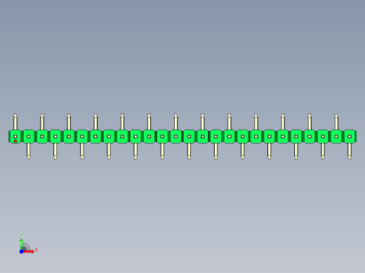 彩色公排针 100mil 2.54mm 系列-DS1022_green_26p_100mil_Type_SMT_R1_rev1.0前视缩略图