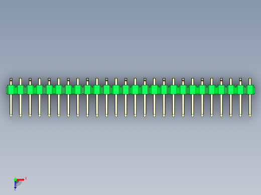 彩色公排针 100mil 2.54mm 系列-DS1022_green_26p_100mil_Type_SMT_R1_rev1.0俯视缩略图