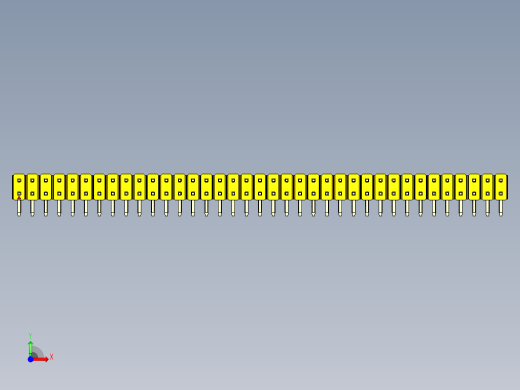 彩色公排针 100mil 2.54mm 系列-DS1022_yellow_2x37p_100mil_TypeD_rev1.0前视缩略图