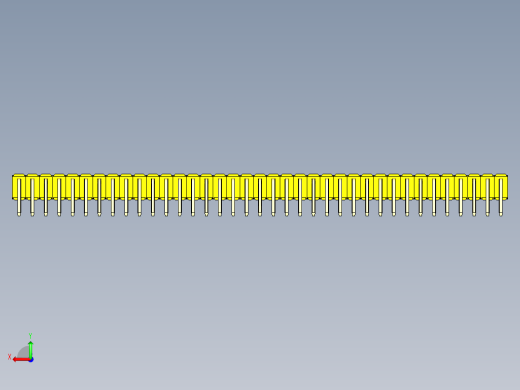 彩色公排针 100mil 2.54mm 系列-DS1022_yellow_2x37p_100mil_TypeD_rev1.0后视缩略图