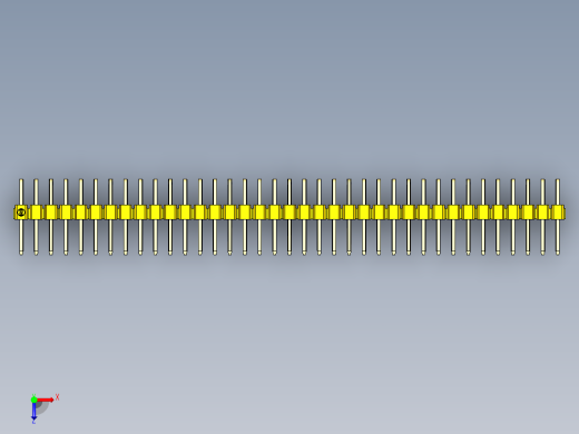 彩色公排针 100mil 2.54mm 系列-DS1022_yellow_2x37p_100mil_TypeD_rev1.0俯视缩略图