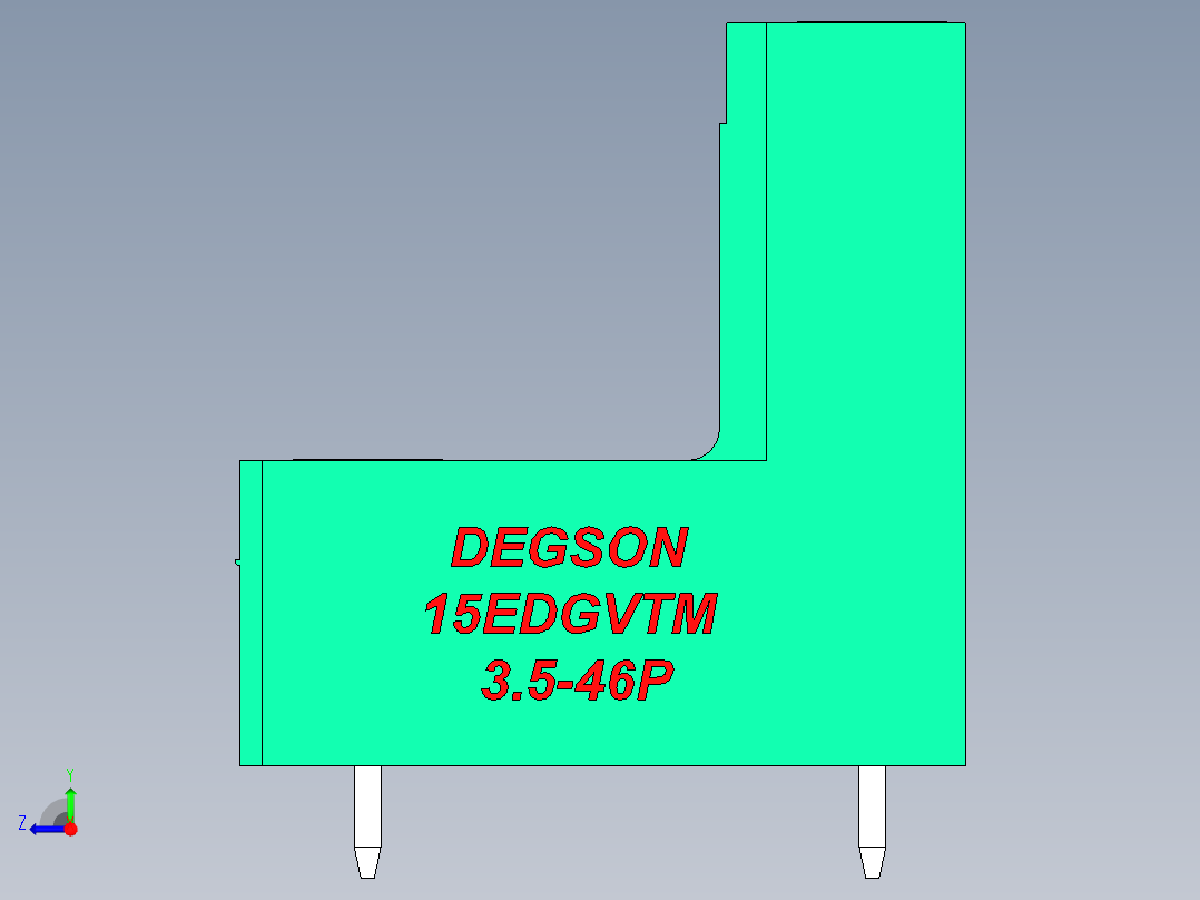 DEGSON 15EDG（公头） 3.5mm 螺钉锁紧，插拔式接线端子 FullPack-15EDGVTM-3.5-46P-14-00AH右视图