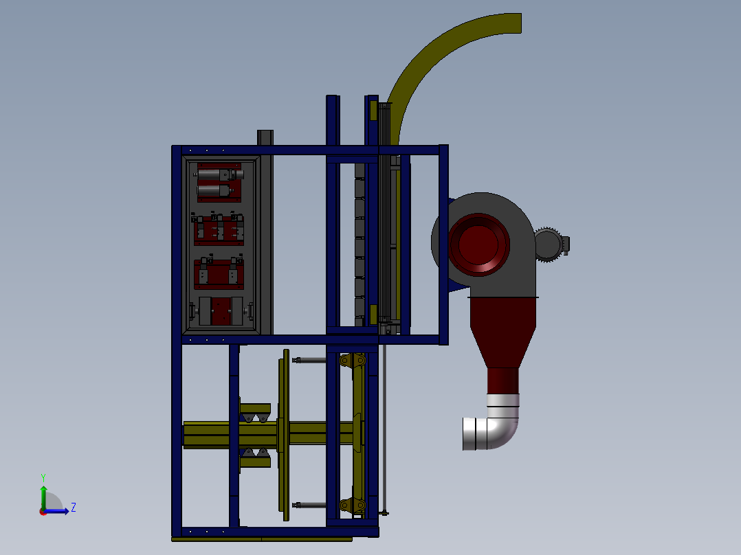 小型弯管机左视图