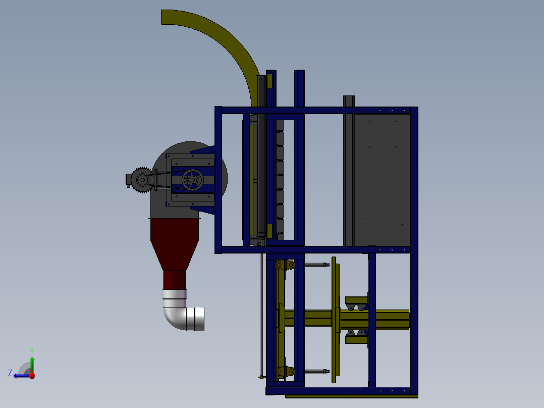 小型弯管机右视图