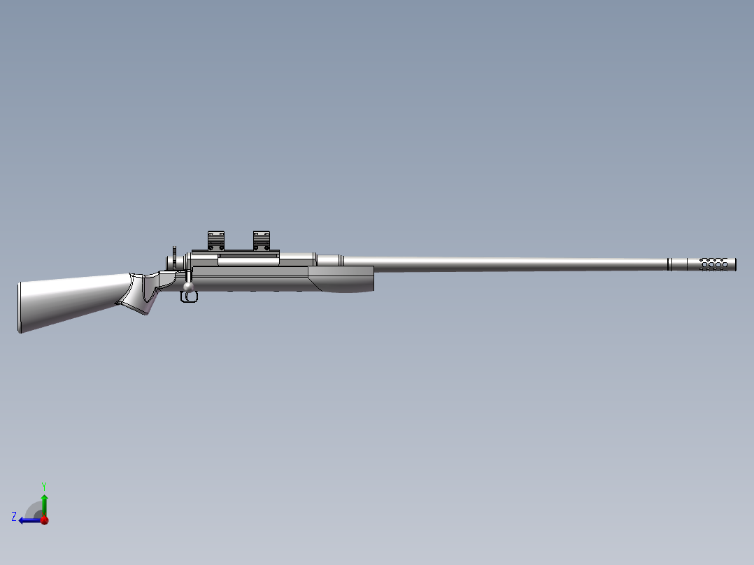 50BMG狙击步枪右视图