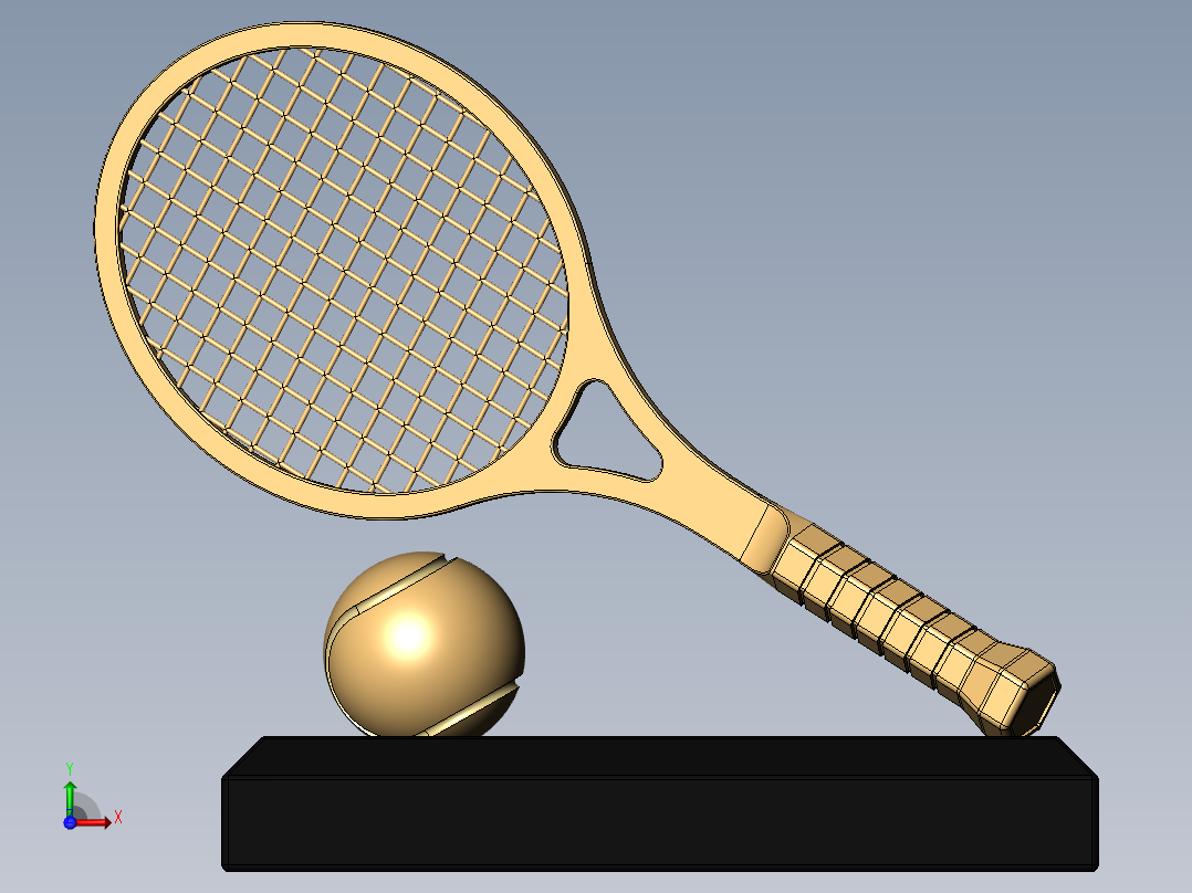 网球冠军杯前视图