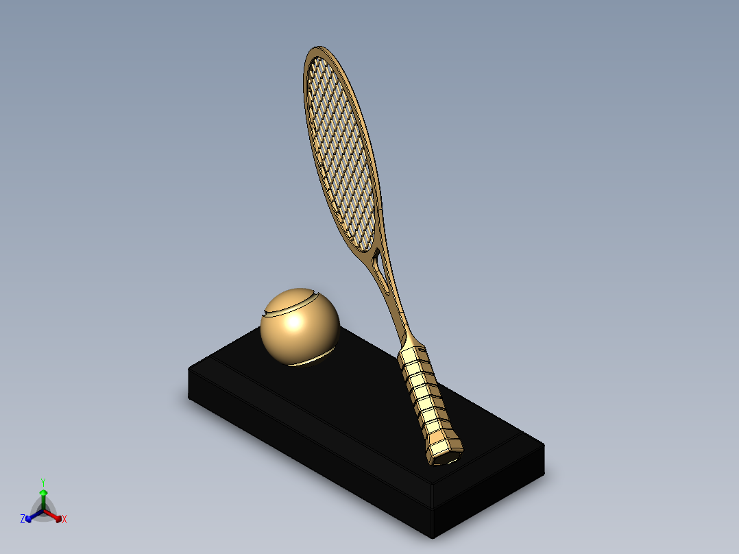 网球冠军杯正等轴测图