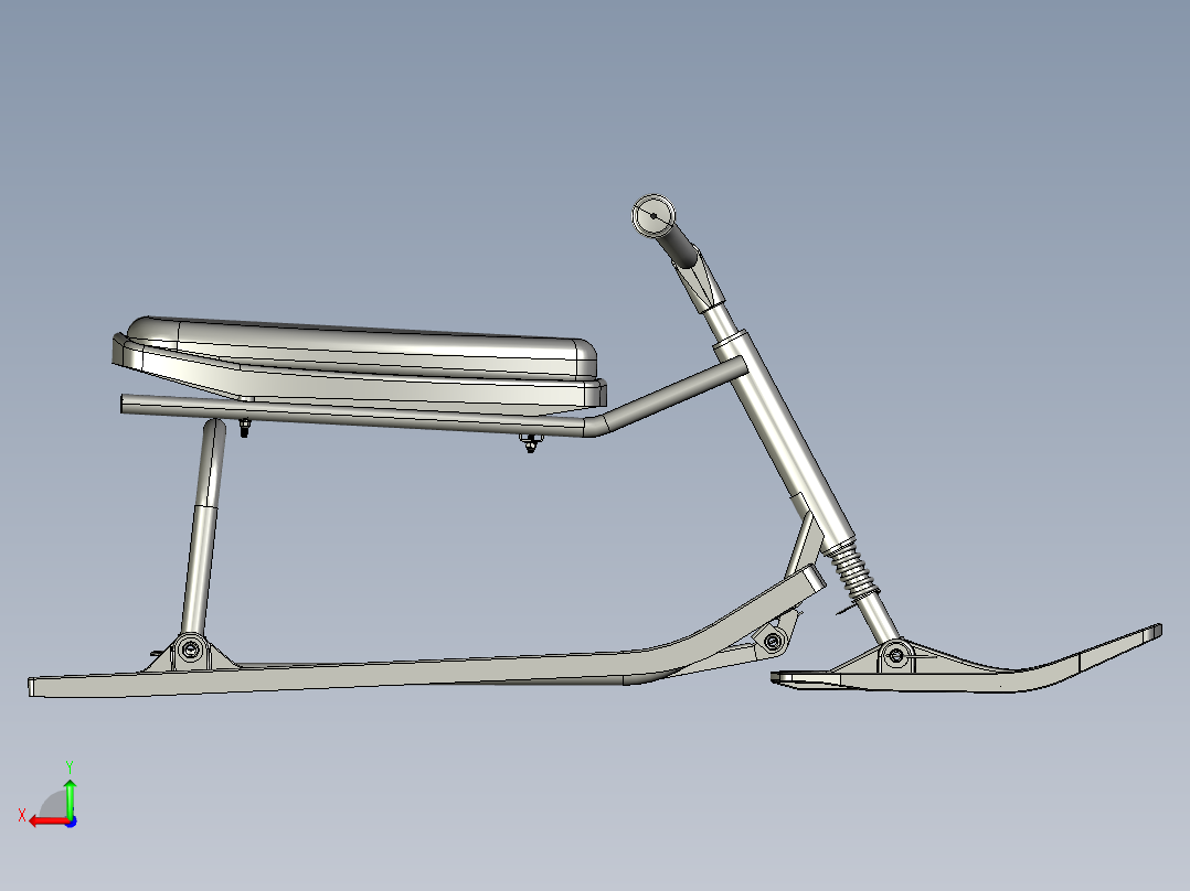 儿童雪橇后视图