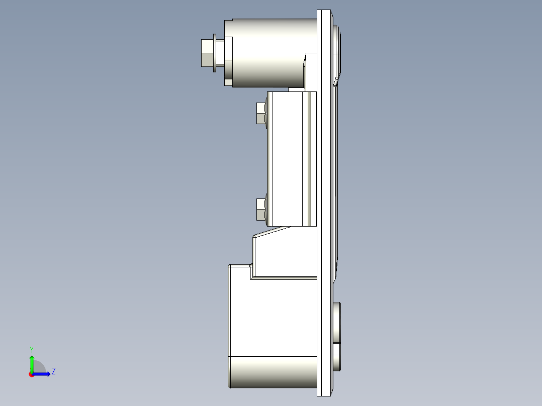 防水平面把手(C)5571-3D多系列多零件图纸模型左视图