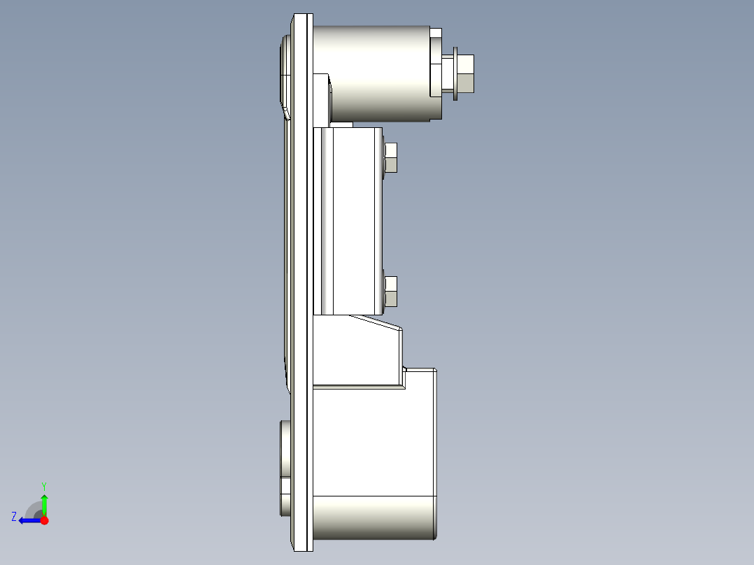 防水平面把手(C)5571-3D多系列多零件图纸模型右视图