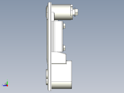 防水平面把手(C)5571-3D多系列多零件图纸模型右视缩略图