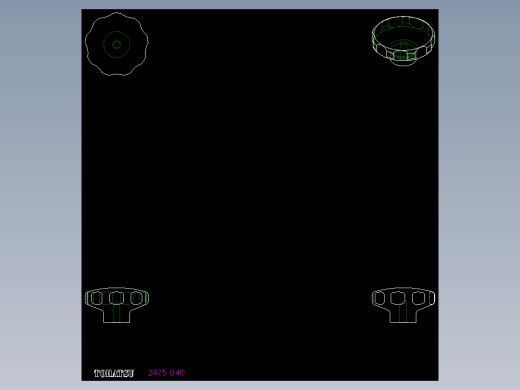 星型把手(塑膠)(A)2475-2D多系列多零件图纸模型